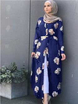 Abaya cardigan   Long sleeve  Corset Casual Dress 